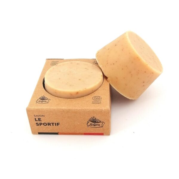 Le Sportif un savon 100% d'origine naturelle, certifié BIO, à l'arnica et aux ingrédients anti-inflammatoires.